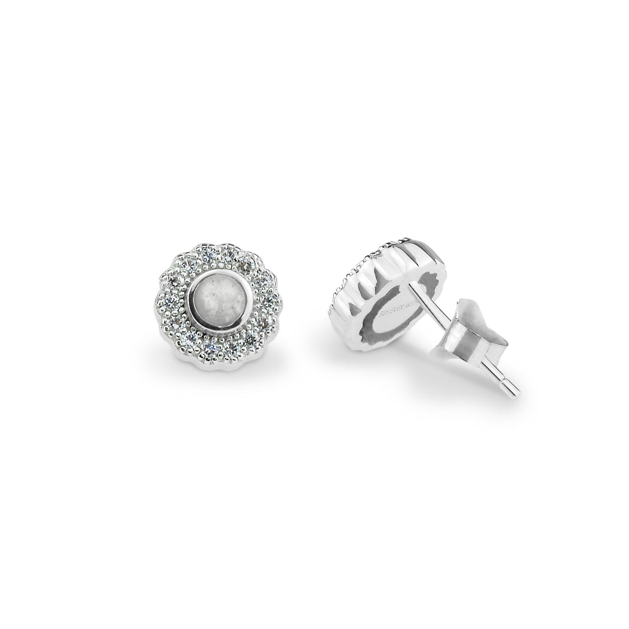 Load image into Gallery viewer, EverWith Ladies Petals Memorial Ashes Earrings with Fine Crystals