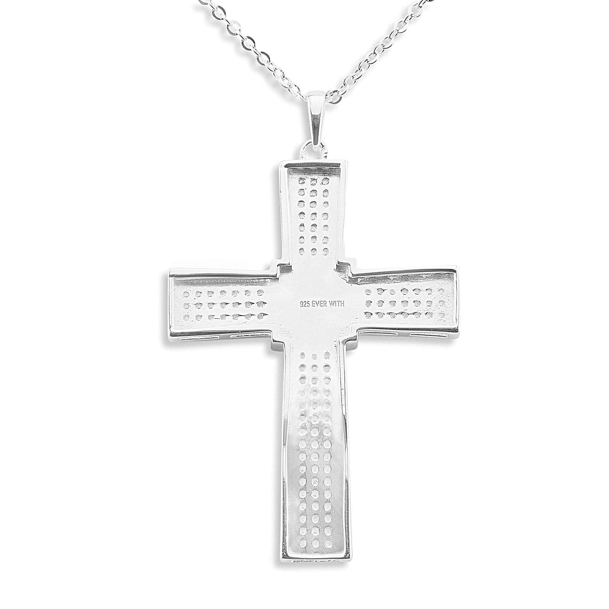 Load image into Gallery viewer, EverWith Gents Oversized Cross Memorial Ashes Pendant with Fine Crystals