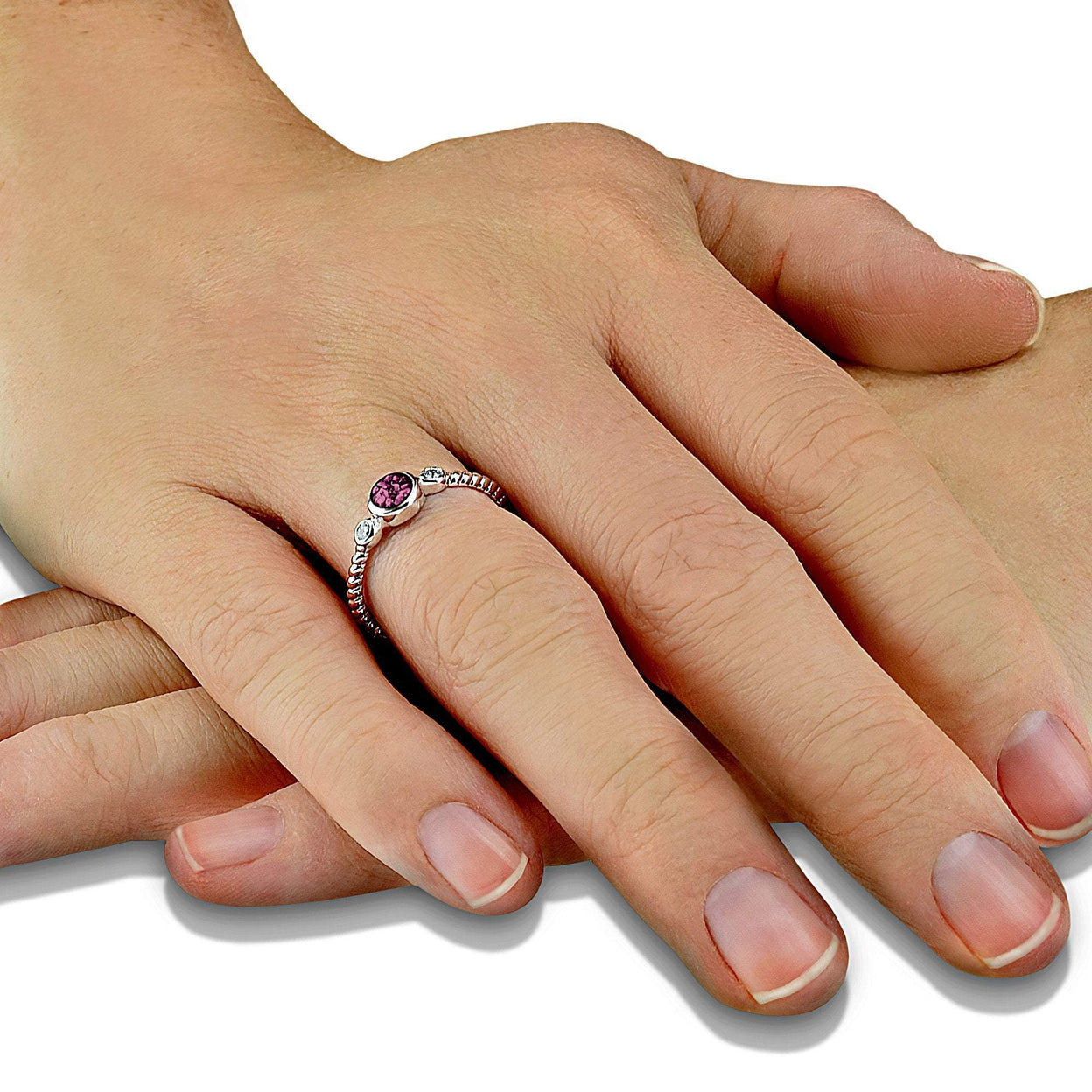 Load image into Gallery viewer, EverWith Ladies Peace Memorial Ashes Ring with Fine Crystals