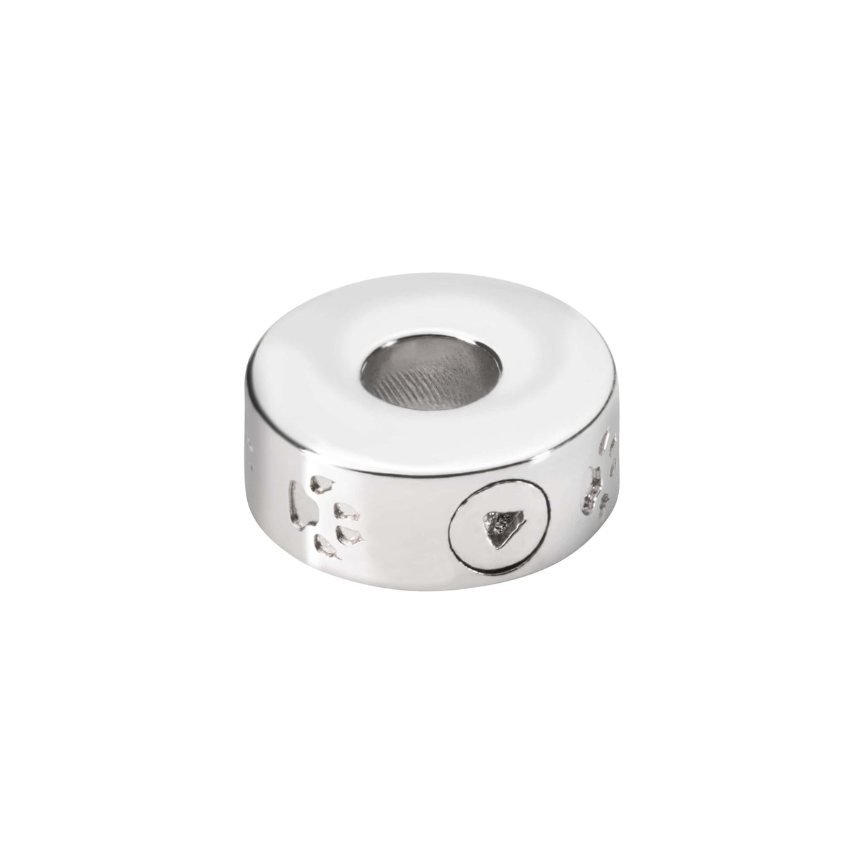 Load image into Gallery viewer, EverWith  Self-fill Round Cat Paw Print Memorial Ashes Charm Bead