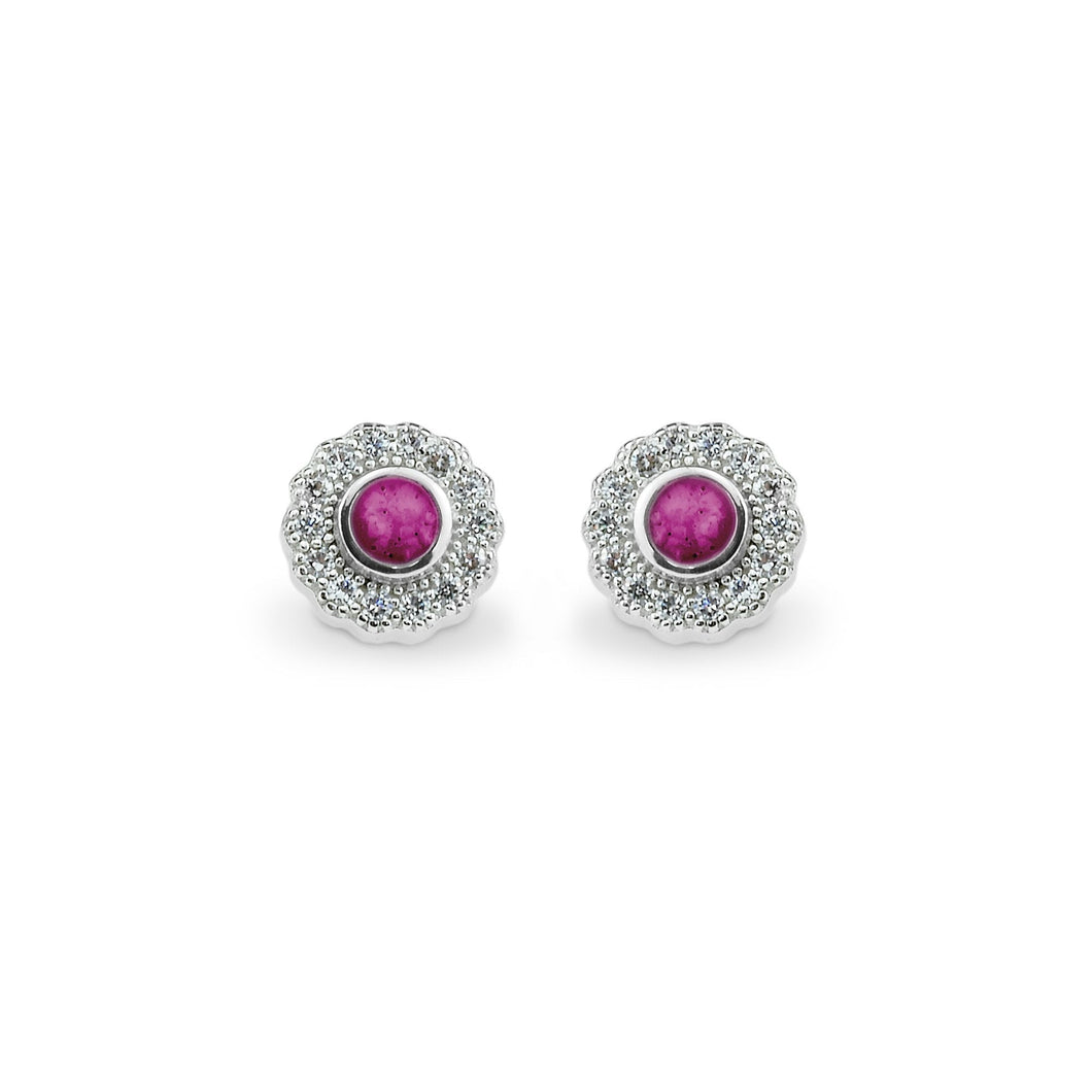 EverWith Ladies Petals Memorial Ashes Earrings with Fine Crystals