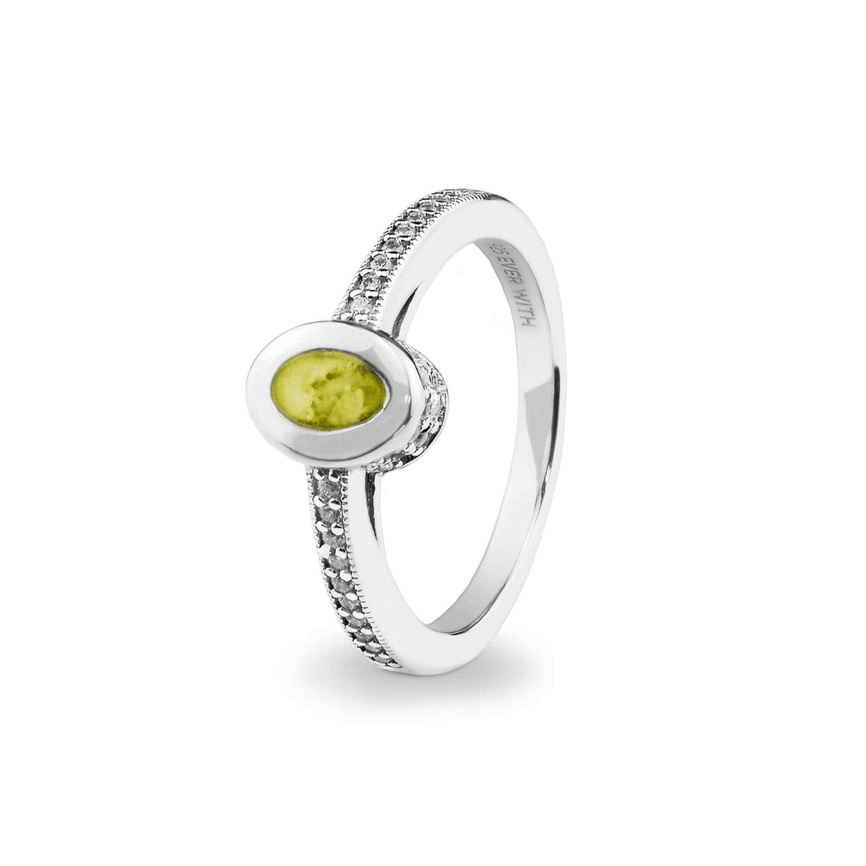 Load image into Gallery viewer, EverWith Ladies Oval Halo Memorial Ashes Ring with Fine Crystals