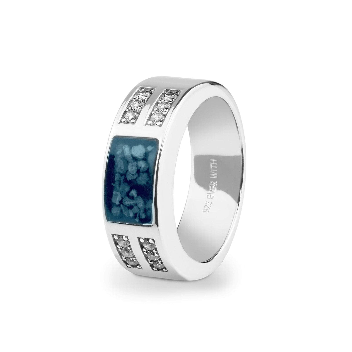 EverWith Gents Oblong Memorial Ashes Ring with Fine Crystals – EverWith ...