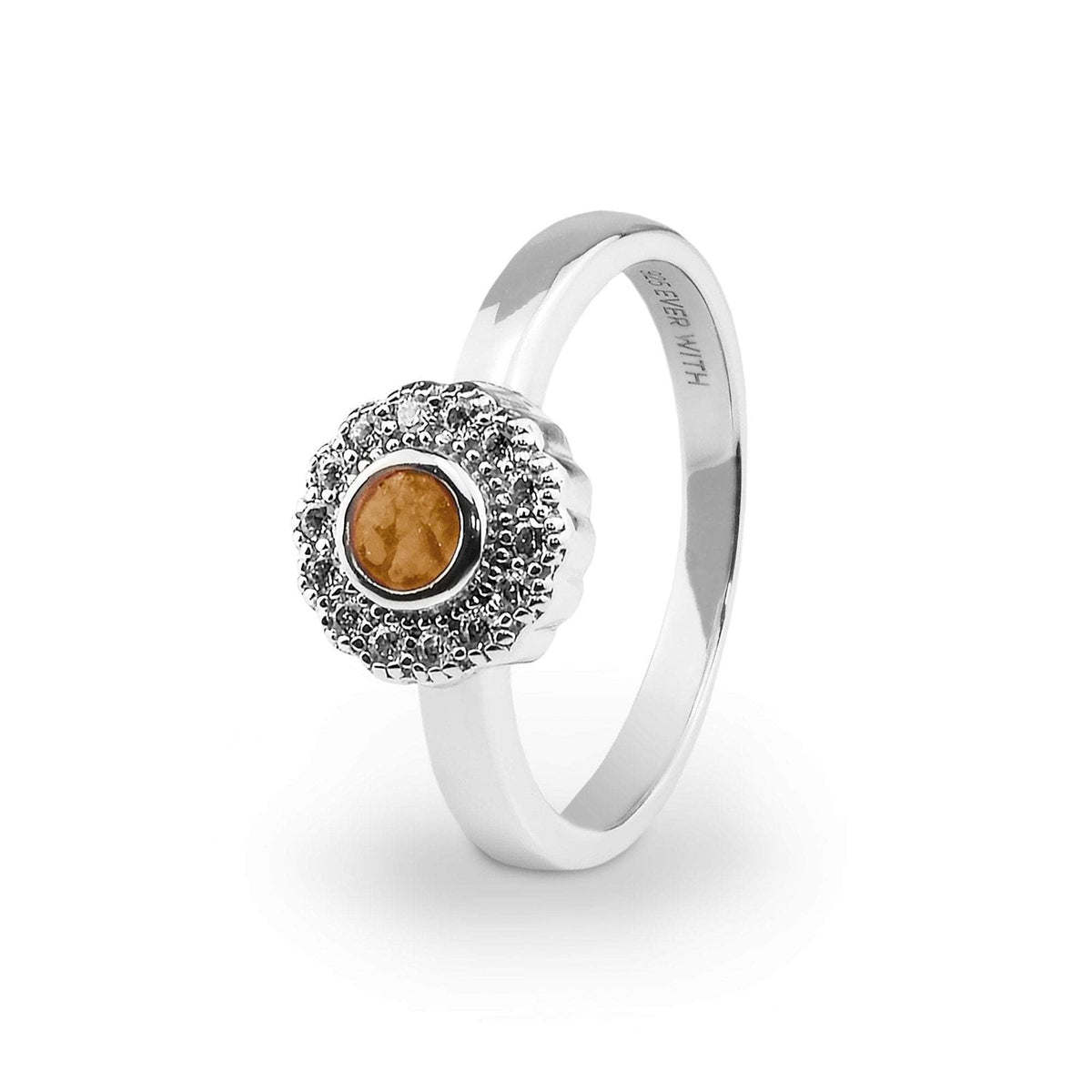 EverWith Ladies Petals Memorial Ashes Ring with Fine Crystals ...
