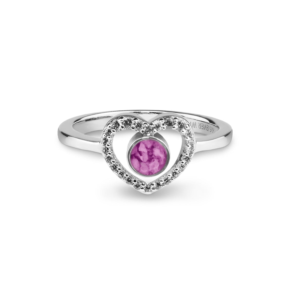 EverWith Ladies Forever Memorial Ashes Ring with Fine Crystals ...