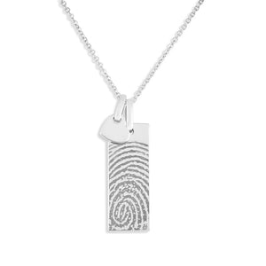 EverWith Engraved Tag with Heart Fingerprint Memorial Pendants
