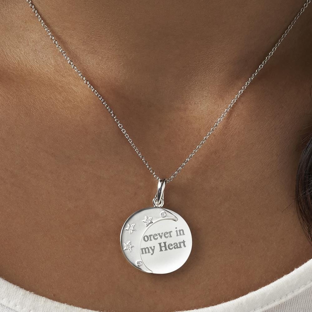 Load image into Gallery viewer, EverWith Engraved Moons Standard Engraving Memorial Pendants with Fine Crystal
