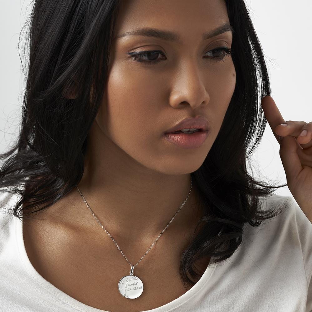 Load image into Gallery viewer, EverWith Engraved Moons Standard Engraving Memorial Pendants with Fine Crystal