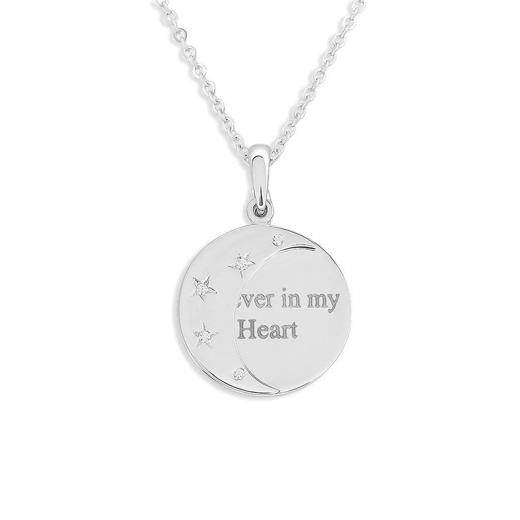 Load image into Gallery viewer, EverWith Engraved Moons Standard Engraving Memorial Pendants with Fine Crystal