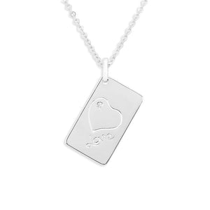 EverWith Engraved Love Tag Photo Engraving Memorial Pendant with Fine Crystals