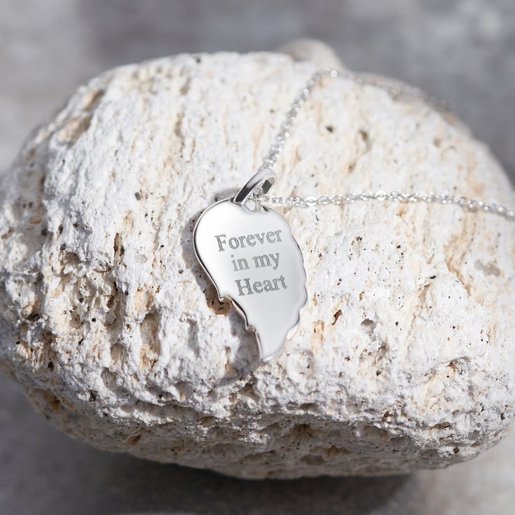 Load image into Gallery viewer, EverWith Engraved Wing Standard Engraving Memorial Pendant