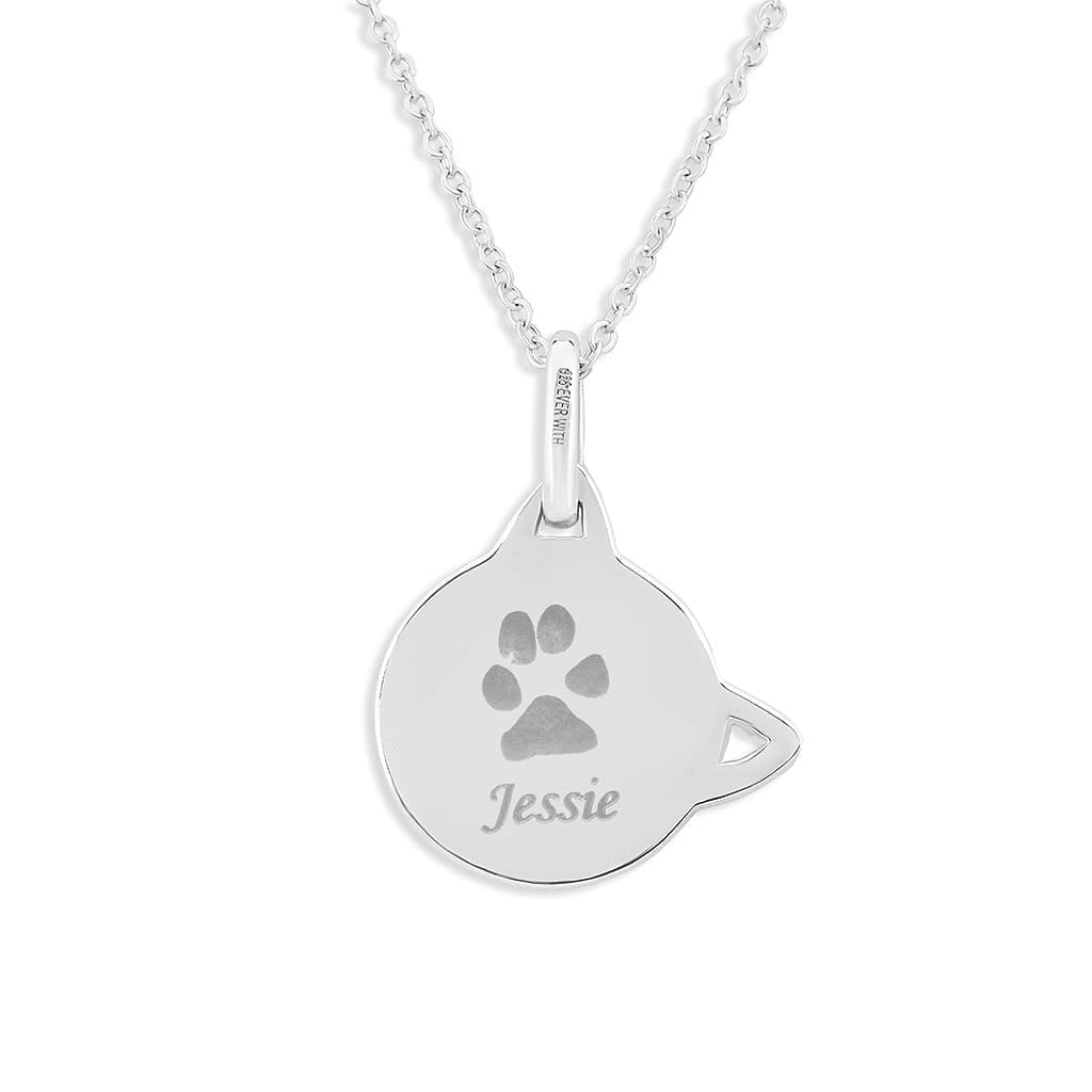 Load image into Gallery viewer, EverWith Engraved Cat Pawprint Memorial Pendant with Fine Crystal