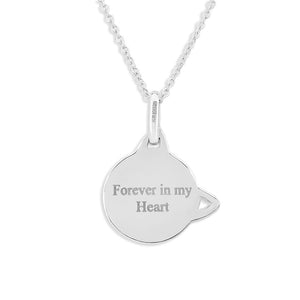 EverWith Engraved Cat Standard Engraving Memorial Pendant with Fine Crystal