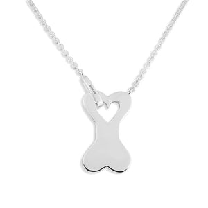 EverWith Engraved Dog Bone Standard Engraving Memorial Necklace with Fine Crystals