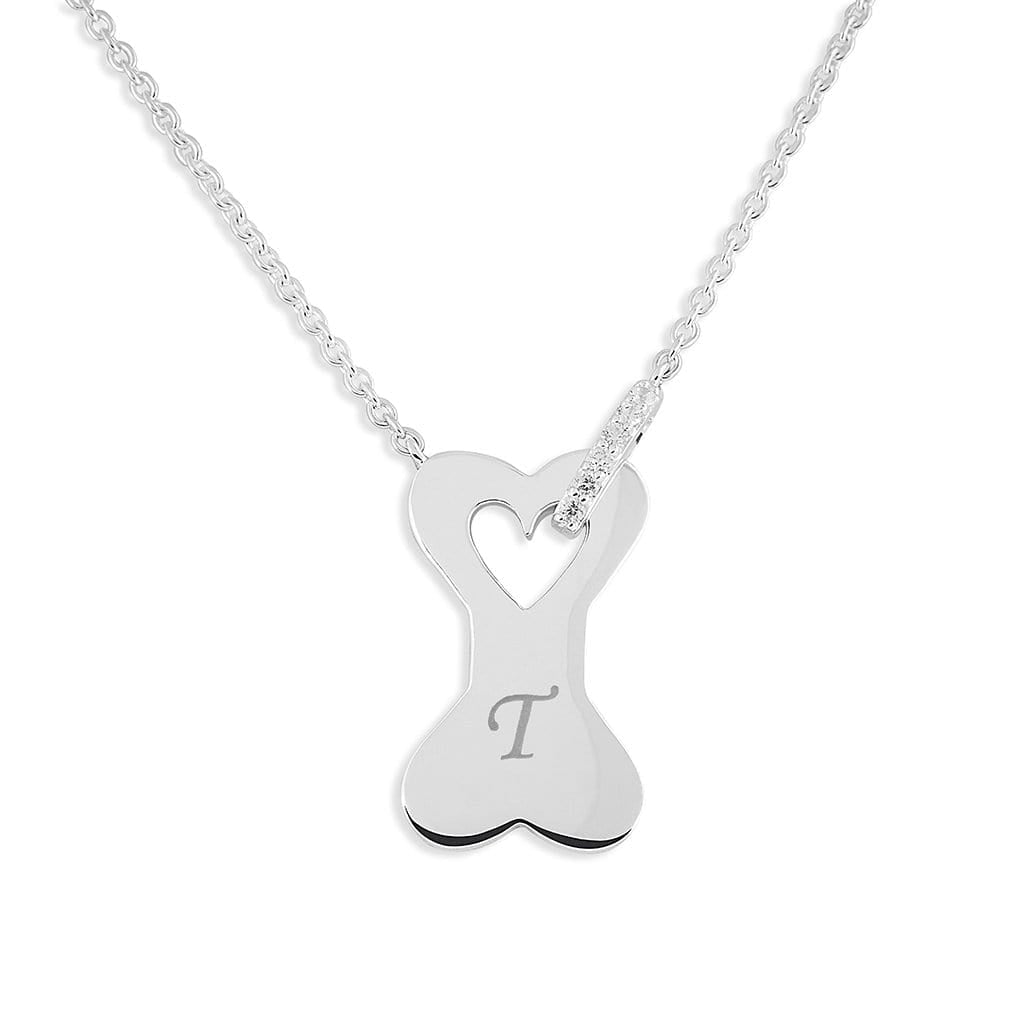 Load image into Gallery viewer, EverWith Engraved Dog Bone Standard Engraving Memorial Necklace with Fine Crystals