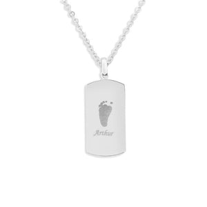 EverWith Engraved Tag Handprint or Footprint Memorial Pendant