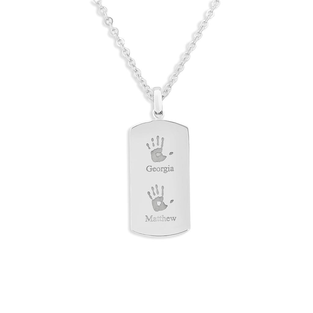 Load image into Gallery viewer, EverWith Engraved Tag Handprint or Footprint Memorial Pendant