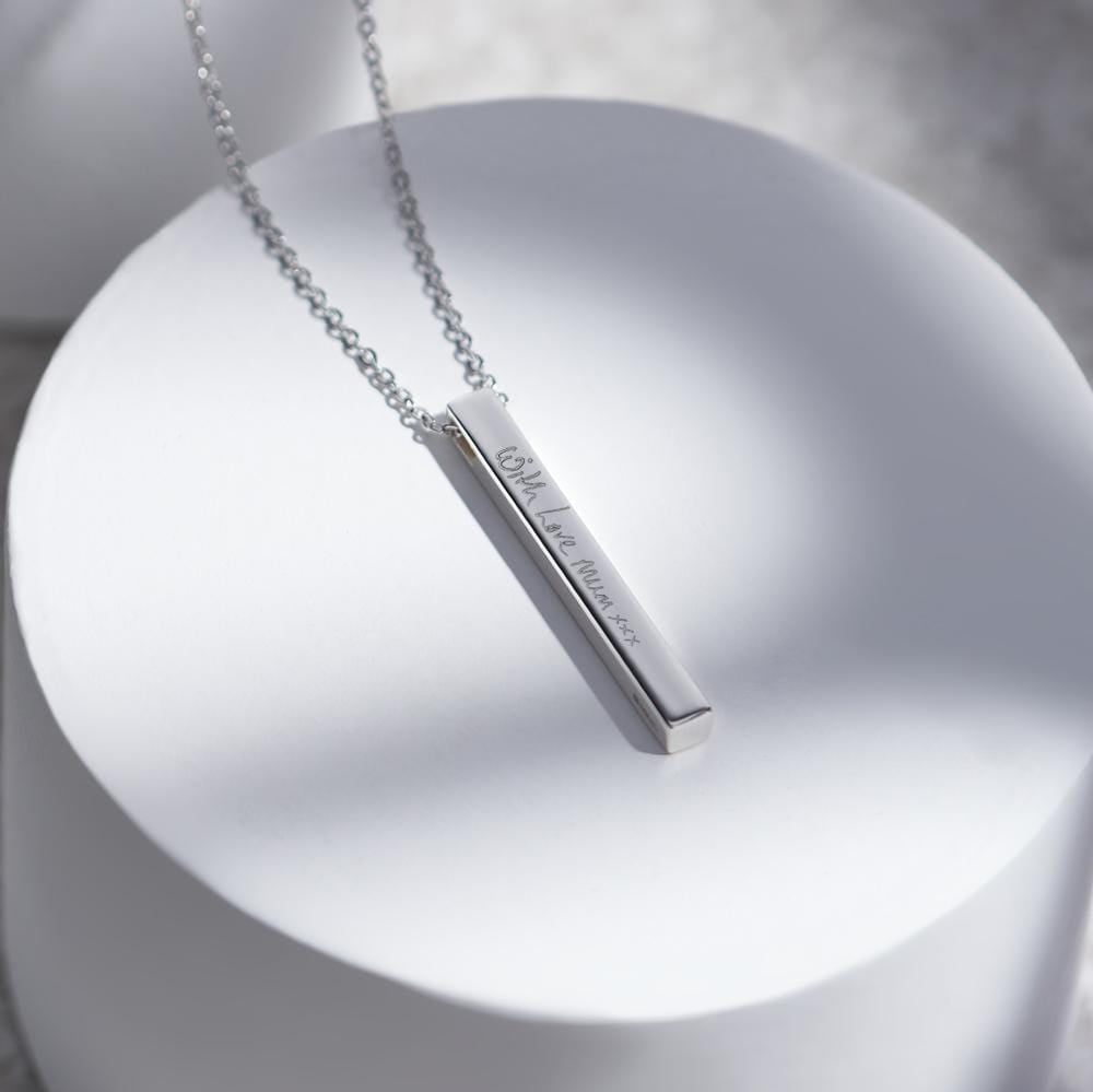 EverWith Engraved Long Bar Memorial Handwriting Pendant – EverWith ...