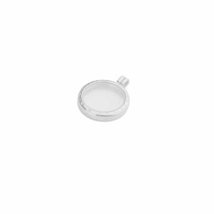 EverWith Small Round Glass Locket Sterling Silver Memorial Ashes Locket