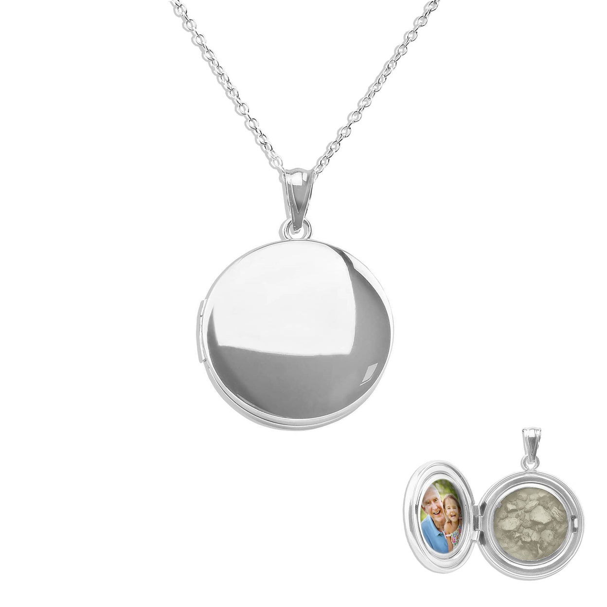 Load image into Gallery viewer, EverWith Circular Shaped Sterling Silver Memorial Ashes Locket