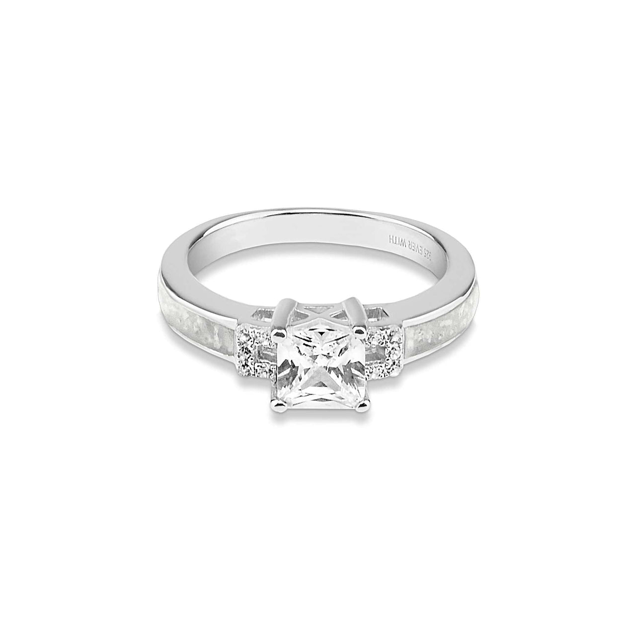 Load image into Gallery viewer, EverWith Ladies Honor Memorial Ashes Ring with Fine Crystals