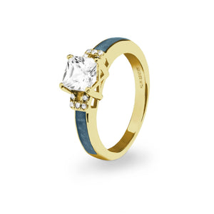 EverWith Ladies Honor Memorial Ashes Ring with Fine Crystals
