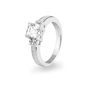 EverWith Ladies Honor Memorial Ashes Ring with Fine Crystals