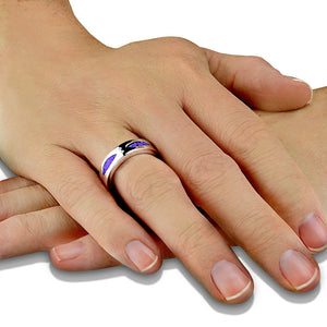 EverWith Unisex Three Together Memorial Ashes Ring with Fine Crystals