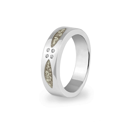 EverWith Unisex Four Together Memorial Ashes Ring with Fine Crystals