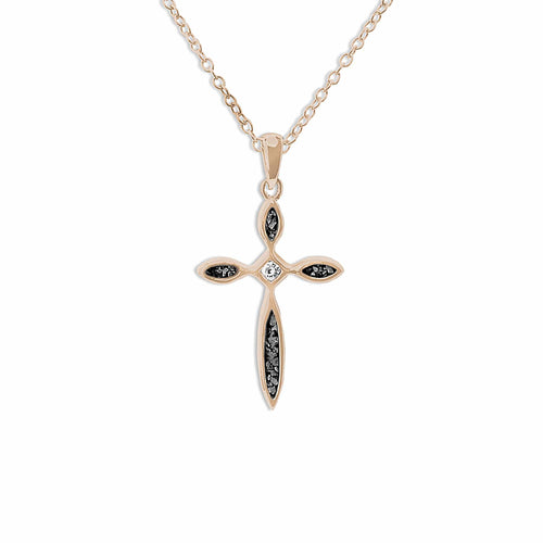 EverWith Unisex Solace Cross Memorial Ashes Pendant with Fine Crystal