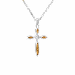 EverWith Unisex Solace Cross Memorial Ashes Pendant with Fine Crystal