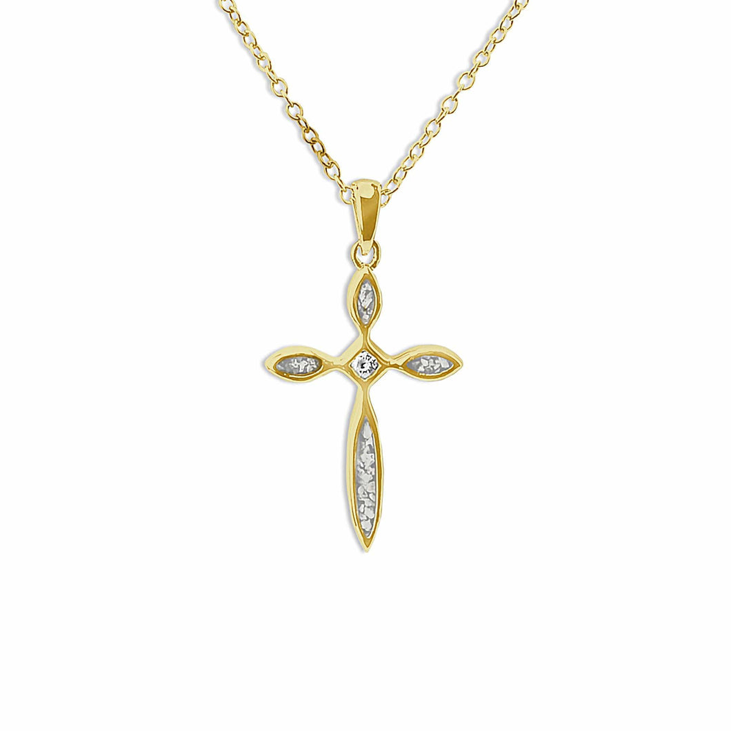 EverWith Unisex Solace Cross Memorial Ashes Pendant with Fine Crystal