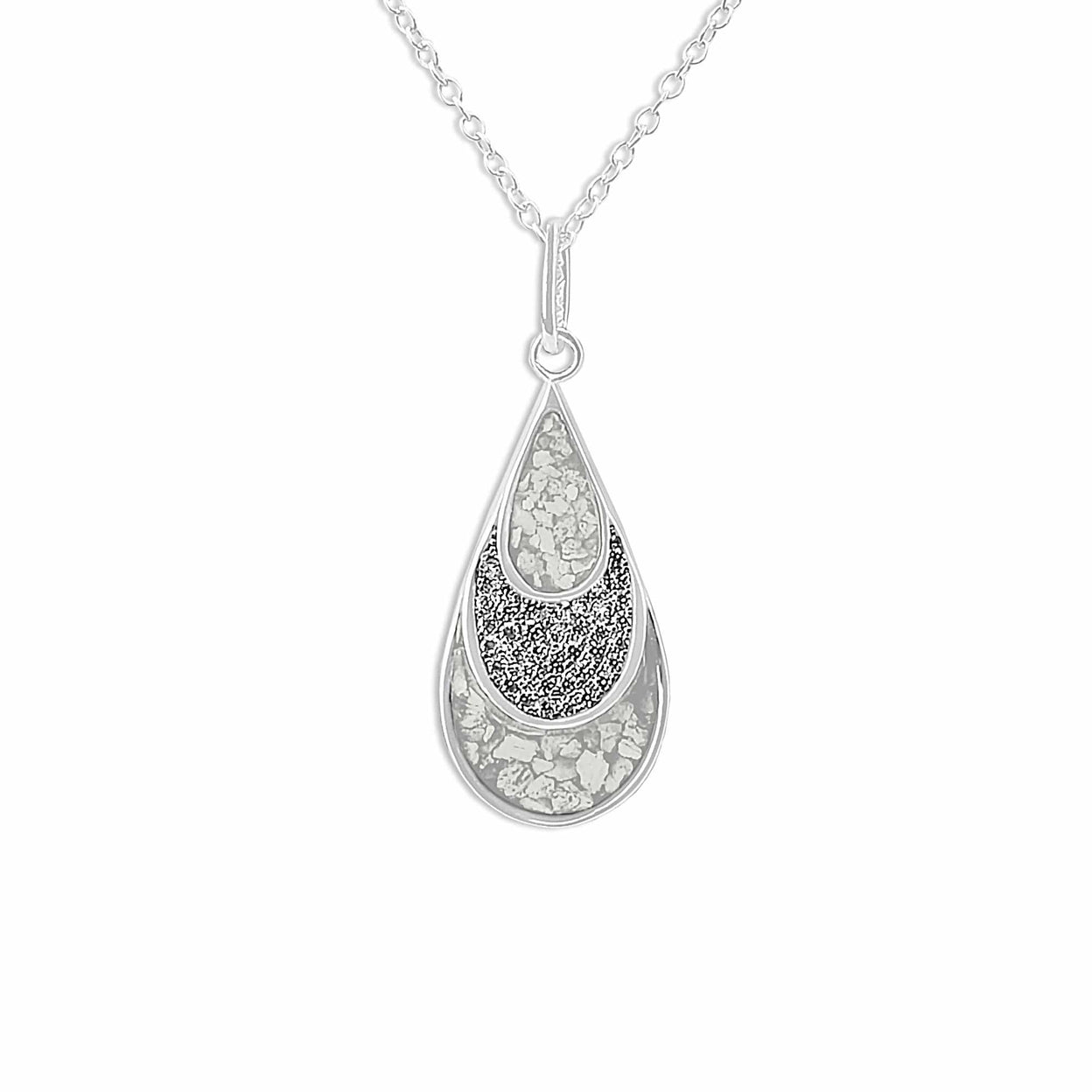 Load image into Gallery viewer, EverWith Ladies Layered Teardrop Memorial Ashes Pendant with Fine Crystals