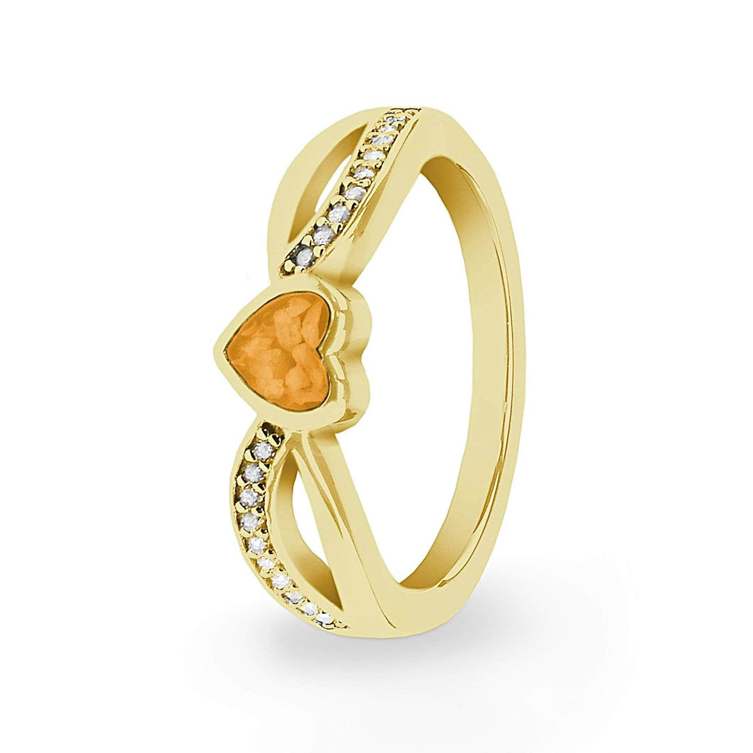 EverWith Ladies Truelove Memorial Ashes Ring with Fine Crystals