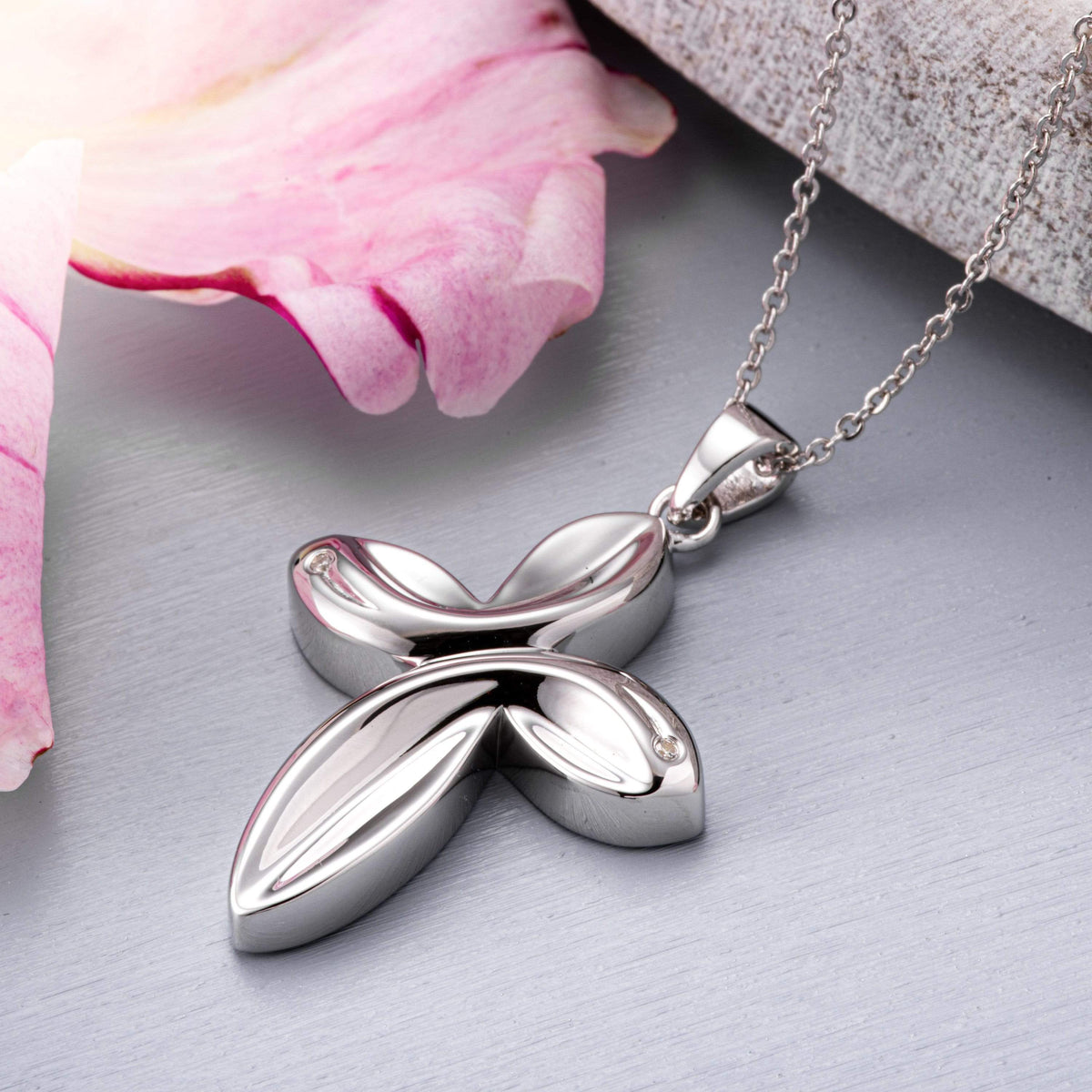 EverWith Self-fill Infinity Cross Memorial Ashes Pendant with Crystals ...