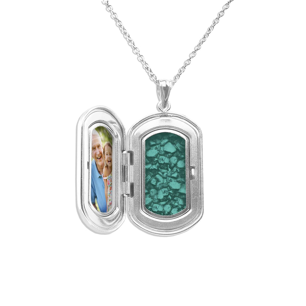 EverWith Large Rounded Rectangle Shaped Sterling Silver Memorial Ashes Locket