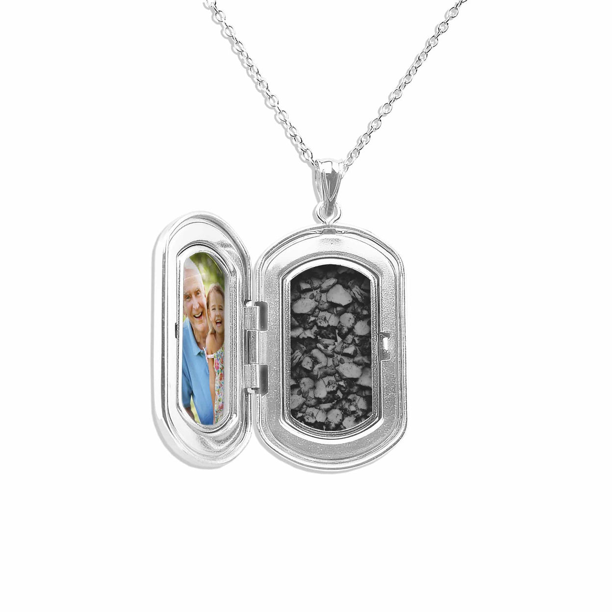 Load image into Gallery viewer, EverWith Large Rounded Rectangle Shaped Sterling Silver Memorial Ashes Locket