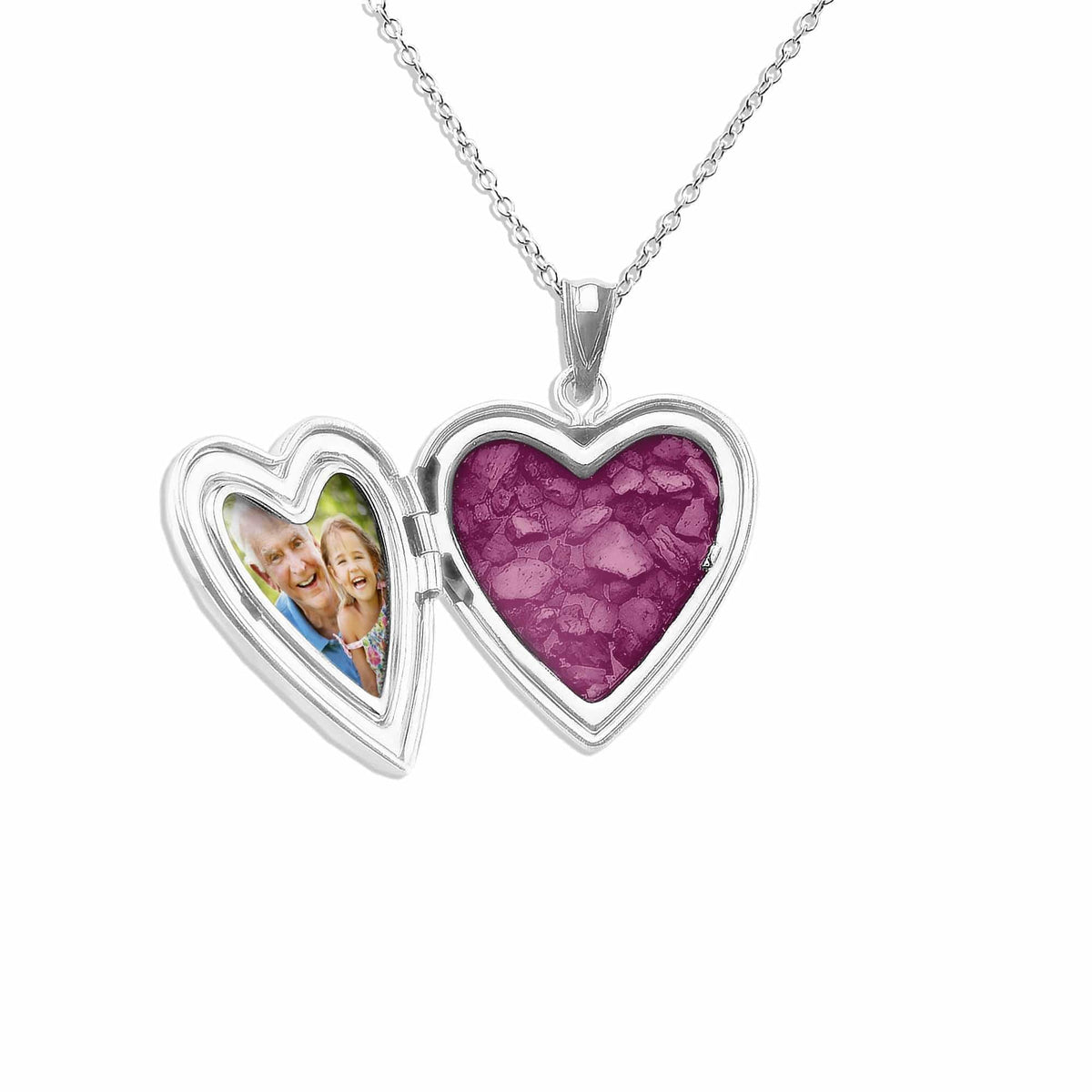 EverWith Footsteps Heart Shaped Sterling Silver Memorial Ashes Locket ...